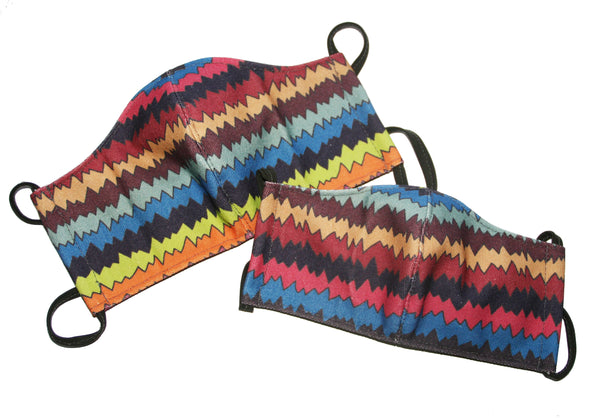 Cloth Facemask for Children and Adults in Zigzag