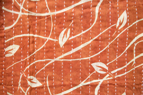Vintage Cotton Kantha Blanket in Autumn Dream