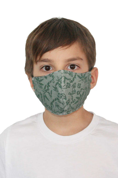 Cabin Measures - Children's and Adults' Camo Lotus Cotton Cloth Facemask