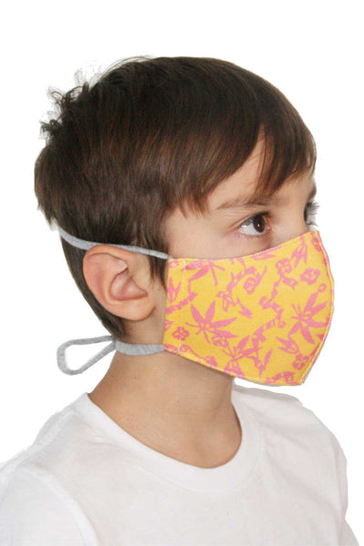 Children's and Adults' Yellow Lotus Cotton Cloth Facemask