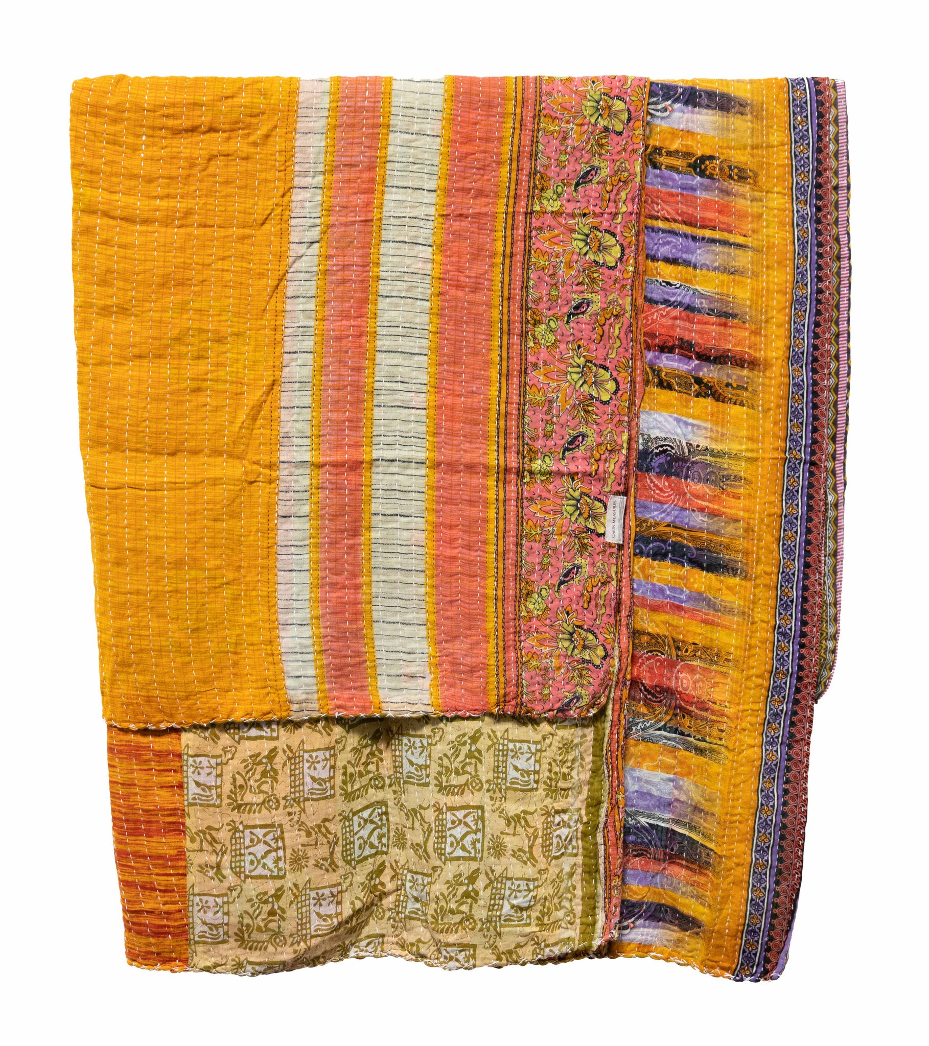 Vintage Cotton Kantha Blanket in Tree of Life